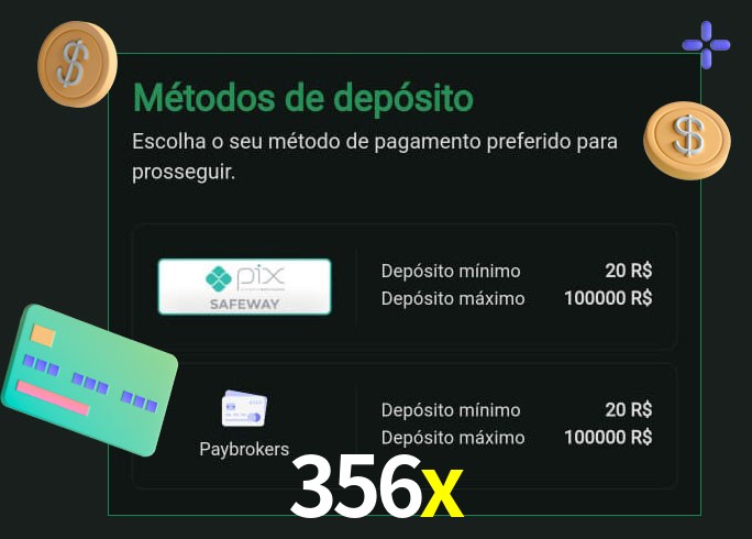 O cassino 356x oferece uma grande variedade de métodos de pagamento